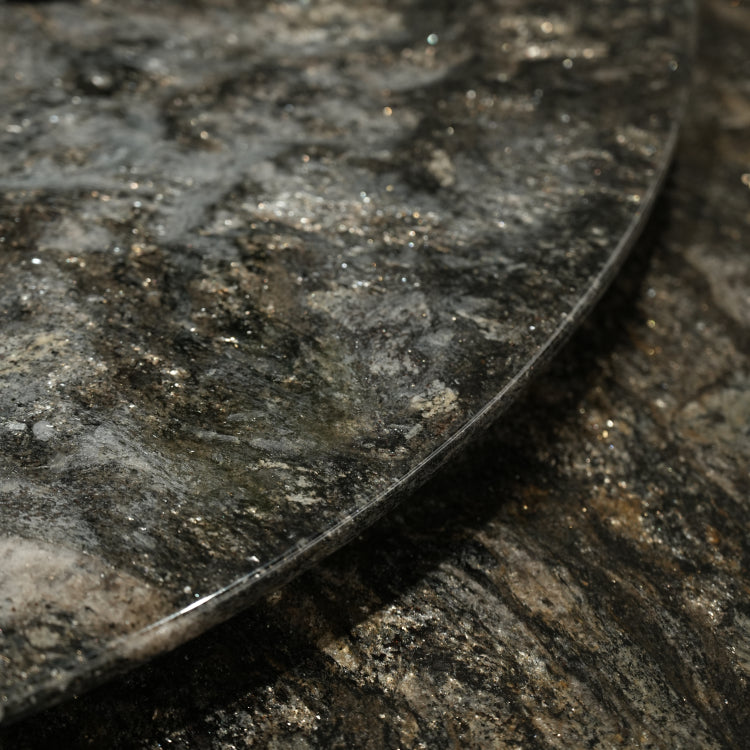 デザイナーズ 大理石ダイニングテーブル ブラックマーブル 回転盤付き ラグジュアリーモダン 円形テーブル jrjj-6346