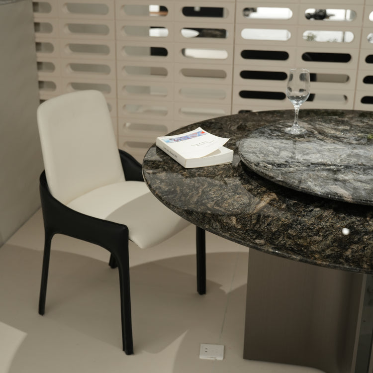 デザイナーズ 大理石ダイニングテーブル ブラックマーブル 回転盤付き ラグジュアリーモダン 円形テーブル jrjj-6346