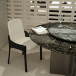 デザイナーズ 大理石ダイニングテーブル ブラックマーブル 回転盤付き ラグジュアリーモダン 円形テーブル jrjj-6346