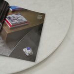 デザイナーズ 大理石ダイニングテーブル ホワイト×ブラック 高級ラグジュアリー 円形テーブル 回転盤付き jrjj-A30