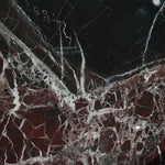 デザイナーズ 大理石センターテーブル ダークレッド×ブラック 高級ラグジュアリー リビングテーブル jrjj-8555