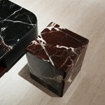 デザイナーズ 大理石センターテーブル ダークレッド×ブラック 高級ラグジュアリー リビングテーブル jrjj-8555