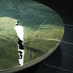 デザイナーズ 大理石ローテーブル ダークグリーン 天然石ラグジュアリー 円形モダンリビングテーブル jrjj-8699