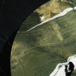 デザイナーズ 大理石ローテーブル ダークグリーン 天然石ラグジュアリー 円形モダンリビングテーブル jrjj-8699