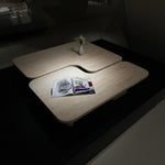 デザイナーズ トラバーチン ローテーブル ナチュラルベージュ センターテーブル 天然石モダン 組み合わせリビングテーブル120cm×90cm jrjj-8573