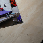 デザイナーズ トラバーチン ローテーブル ナチュラルベージュ センターテーブル 天然石モダン 組み合わせリビングテーブル120cm×90cm jrjj-8573