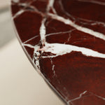 デザイナーズ 大理石センターテーブル 深紅マーブル×金属脚 ラグジュアリーモダン 丸ローテーブル120cm jrjj-8617