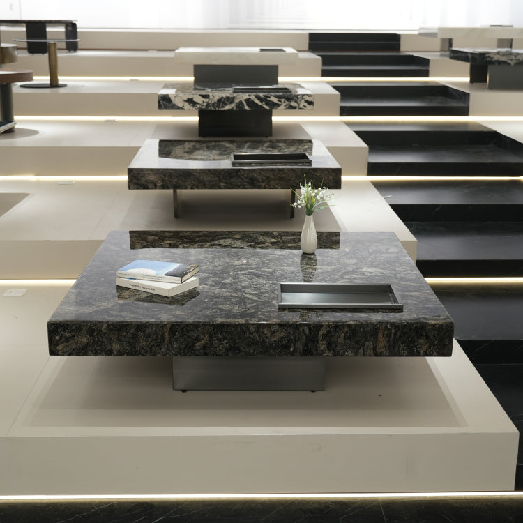 デザイナーズ 大理石センターテーブル モダンラグジュアリー スクエアローテーブル 4色展開120cm 100cm jrjj-899A