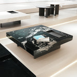 デザイナーズ 大理石センターテーブル モダンラグジュアリー スクエアローテーブル 4色展開120cm 100cm jrjj-899A