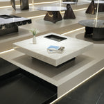 デザイナーズ 大理石センターテーブル モダンラグジュアリー スクエアローテーブル 4色展開120cm 100cm jrjj-899A