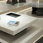 デザイナーズ 大理石センターテーブル モダンラグジュアリー スクエアローテーブル 4色展開120cm 100cm jrjj-899A