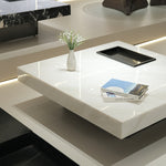 デザイナーズ 大理石センターテーブル モダンラグジュアリー スクエアローテーブル 4色展開120cm 100cm jrjj-899A