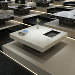 デザイナーズ 大理石センターテーブル モダンラグジュアリー スクエアローテーブル 4色展開120cm 100cm jrjj-899A