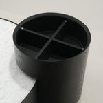 デザイナーズ 大理石ローテーブル モダンラグジュアリー ホワイトストーン×ブラックベース 円形センターテーブル90cm 40cm jrjj-8508