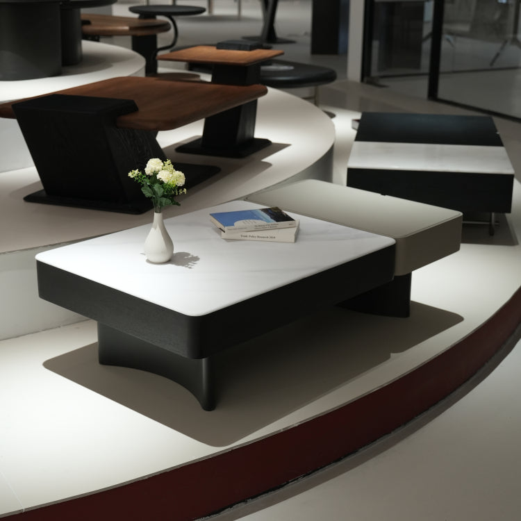 デザイナーズ 収納ローテーブル 微結晶ガラス天板 センターテーブル モダンラグジュアリー ホワイト×グレーカラー 130cm×70cm jrjj-8518