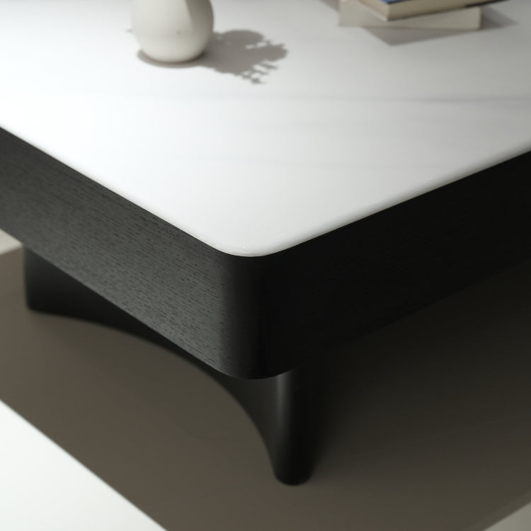 デザイナーズ 収納ローテーブル 微結晶ガラス天板 センターテーブル モダンラグジュアリー ホワイト×グレーカラー 130cm×70cm jrjj-8518