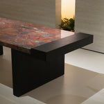 ラグジュアリー 天然大理石ダイニングテーブル ベトナレッド天板 高級レッドマーブル モダンインテリア リビング?ダイニング兼用 260cm×100cm jrjj-6786