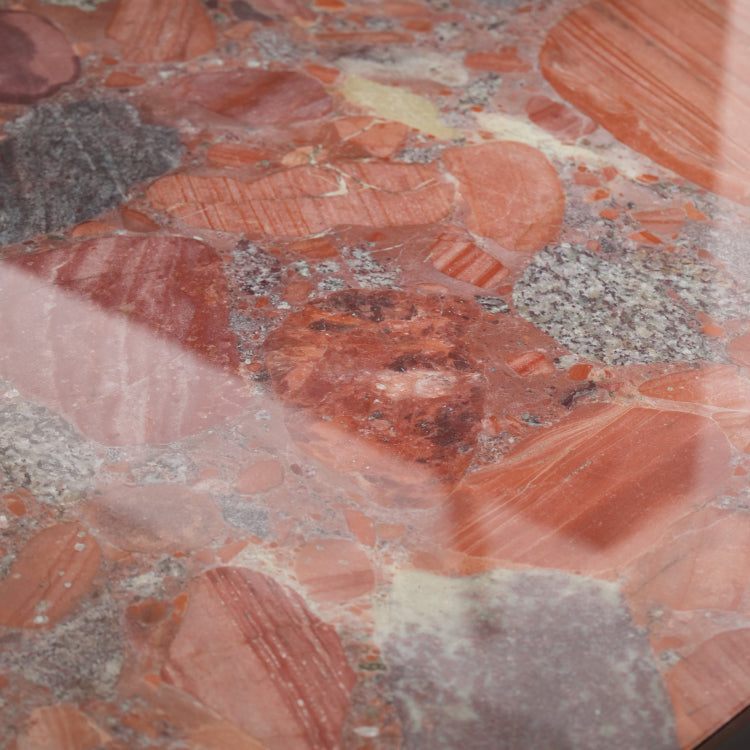 ラグジュアリー 天然大理石ダイニングテーブル ベトナレッド天板 高級レッドマーブル モダンインテリア リビング?ダイニング兼用 260cm×100cm jrjj-6786