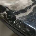 ラグジュアリー 天然大理石ダイニングテーブル ブルーブラック調天板 円形ブラックマーブル 高級モダンインテリア180cmjrjj-6809