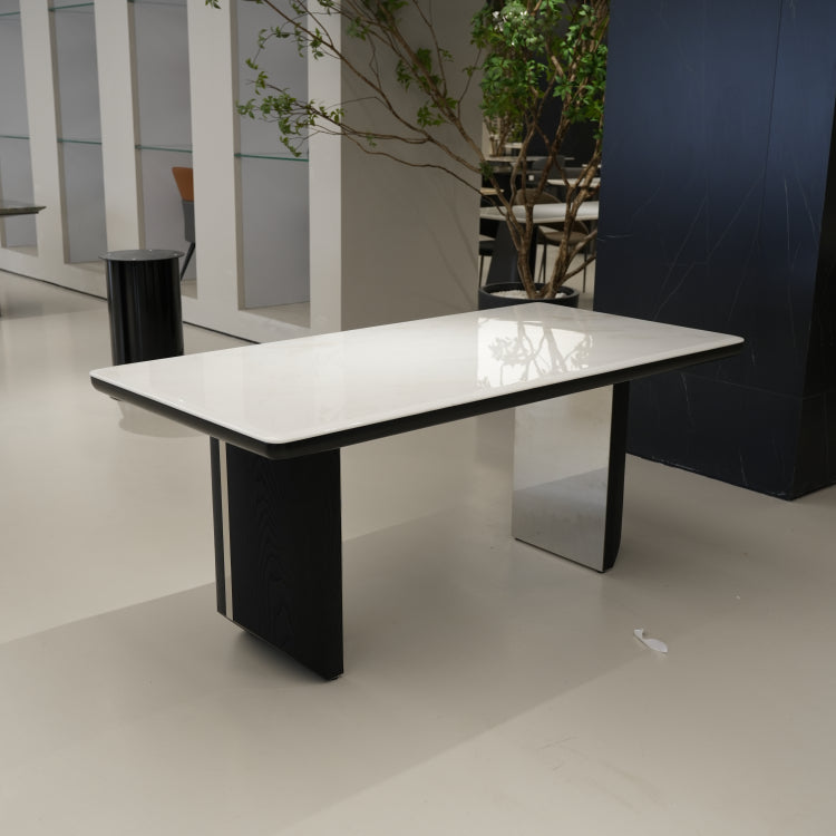 ラグジュアリー 天然大理石ダイニングテーブル フェンディホワイト調天板 高級モダンインテリア ダイニングデザイン180cm 250cm jrjj-6801