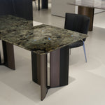 ラグジュアリー 天然大理石テーブル ダイニングテーブル ブルーグリーン調天板 高級モダンインテリア デザイナーズダイニング180cm×90cm jrjj-6765