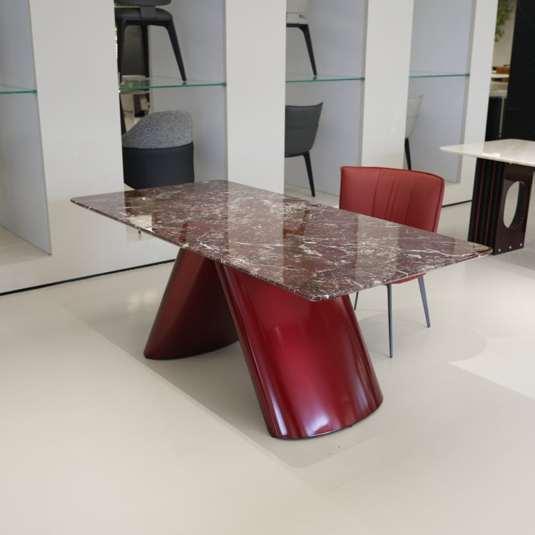 ラグジュアリー 天然大理石テーブル ダイニングテーブル パープルレッド調天板 高級モダンインテリア デザイナーズダイニング180cm×90cm jrjj-6694