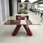 ラグジュアリー 天然大理石テーブル ダイニングテーブル パープルレッド調天板 高級モダンインテリア デザイナーズダイニング180cm×90cm jrjj-6694