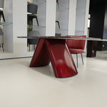 ラグジュアリー 天然大理石テーブル ダイニングテーブル パープルレッド調天板 高級モダンインテリア デザイナーズダイニング180cm×90cm jrjj-6694