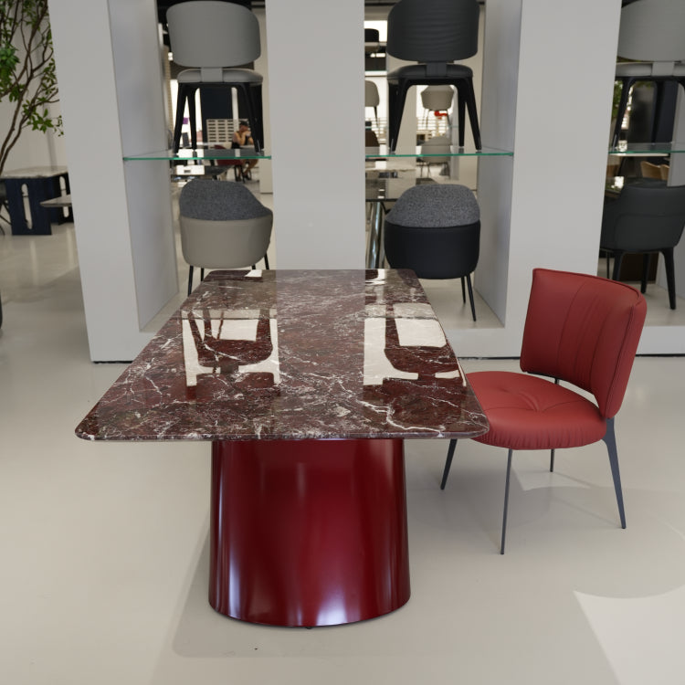 ラグジュアリー 天然大理石テーブル ダイニングテーブル パープルレッド調天板 高級モダンインテリア デザイナーズダイニング180cm×90cm jrjj-6694