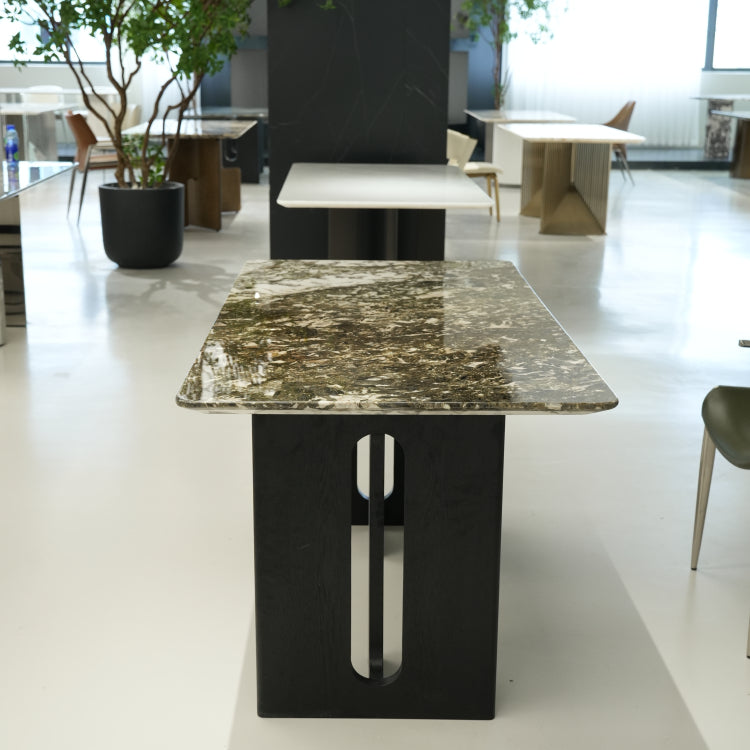 ラグジュアリー 天然大理石テーブル グリーンマーブル調 ダイニングテーブル 高級ナチュラルモダン デザイナーズダイニング180cm×90cm jrjj-A13