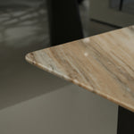 ラグジュアリー 天然大理石テーブル ブルーゴールド調 高級デザイナーズ モダンインテリア ダイニングテーブル180cm×90cm jrjj-6697