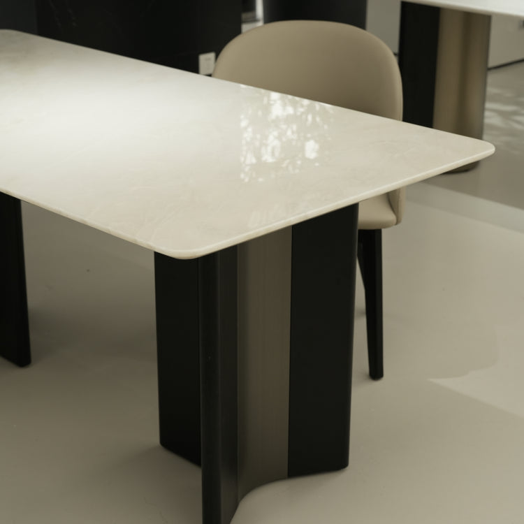 ラグジュアリー 天然大理石テーブル ダイニングテーブル ホワイトストーン調 高級デザイナーズ モダンインテリア180cm 140cm jrjj-6696