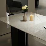 ラグジュアリー 天然大理石テーブル ダイニングテーブル ホワイトマーブル調 高級デザイナーズ家具 モダンインテリア180cm×90cmjrjj-A22