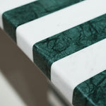 ラグジュアリー モダンデザイン ダイニングテーブル 大理石ストライプテーブル グリーンマーブル調 高級デザイナーズインテリア264cm×110cm jrjj-6789