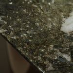 ラグジュアリー 天然大理石ダイニングテーブル アイスグレーブルー調天板 高級オーバルデザイン ゴールド脚 モダンインテリア220cm 240cm jrjj-696-kiseki