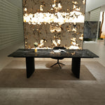 ラグジュアリー 天然大理石ダイニングテーブル フェンディホワイト調天板 高級モダンインテリア ダイニングデザイン180cm 250cm jrjj-6801