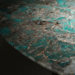 デザイナーズ 天然大理石円卓 アマゾングリーン調 高級モダンリビングテーブル ナチュラルエレガンス jrjj-6691