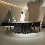 デザイナーズ 天然大理石円卓 ダイニングテーブル アマゾングリーン調 高級モダンリビングテーブル ナチュラルエレガンス220cm jrjj-6691