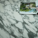 デザイナーズ 大理石ダイニングテーブル 大花ホワイト調 天然石天板 高級ラグジュアリーモダン260cm×110cm jrjj-6802