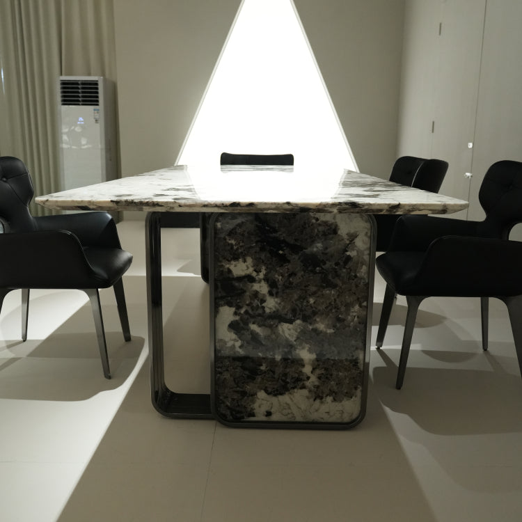 デザイナーズ大理石調ダイニングテーブル ゴールドピーコック柄の高級アートモダンデザイン240cm×110cm jrjj-6676