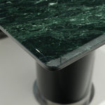 ラグジュアリー天然大理石ダイニングテーブル アボカドグリーン調の丸縁厚天板が映える高級デザイナーズモダン240cm 180cm jrjj-6805