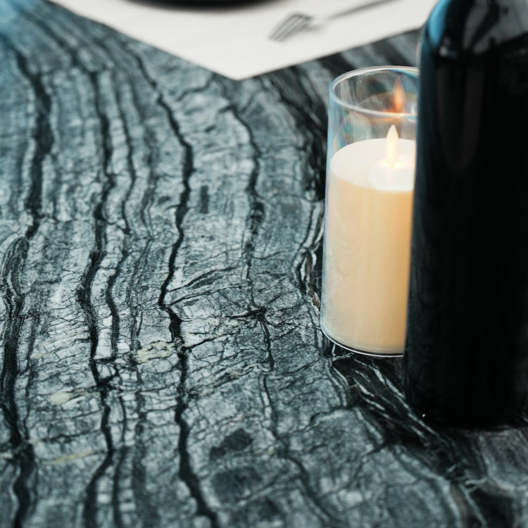 デザイナーズ 大理石ダイニングテーブル 古木紋 天然石天板 ブロンズ脚 高級モダンスタイル jrjj-6633