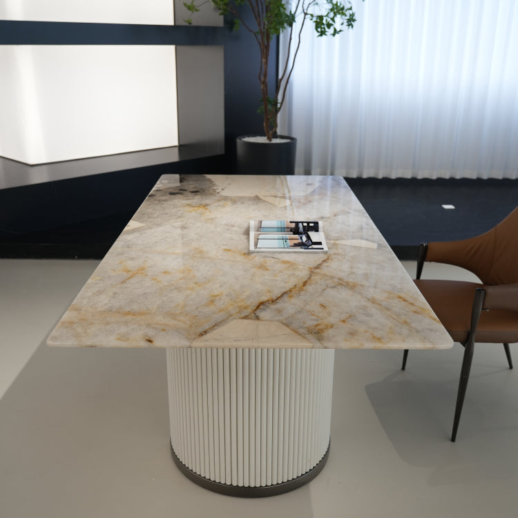 デザイナーズ 大理石ダイニングテーブル パンドラ 天然石天板 高級モダンインテリア jrjj-6618