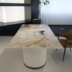 デザイナーズ 大理石ダイニングテーブル パンドラ 天然石天板 高級モダンインテリア jrjj-6618