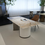 デザイナーズ 大理石ダイニングテーブル パンドラ 天然石天板 高級モダンインテリア jrjj-6618