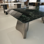 デザイナーズ 大理石ダイニングテーブル グリーンマーブル 天然石天板 高級モダンインテリア jrjj-6689