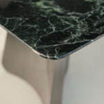 デザイナーズ 大理石ダイニングテーブル グリーンマーブル 天然石天板 高級モダンインテリア jrjj-6689