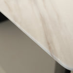 デザイナーズ天然大理石ダイニングテーブル ホワイト×ブラック天板と脚部デザインが際立つ高級モダンスタイル リビング?オフィス兼用180cm jrjj-A05