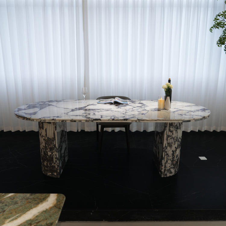 デザイナーズ 大理石ダイニングテーブル ホワイトマーブル 天然石天板 高級モダンインテリア jrjj-6773