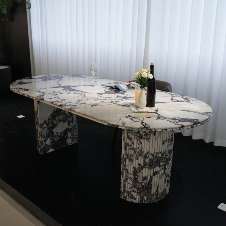 デザイナーズ 大理石ダイニングテーブル ホワイトマーブル 天然石天板 高級モダンインテリア jrjj-6773
